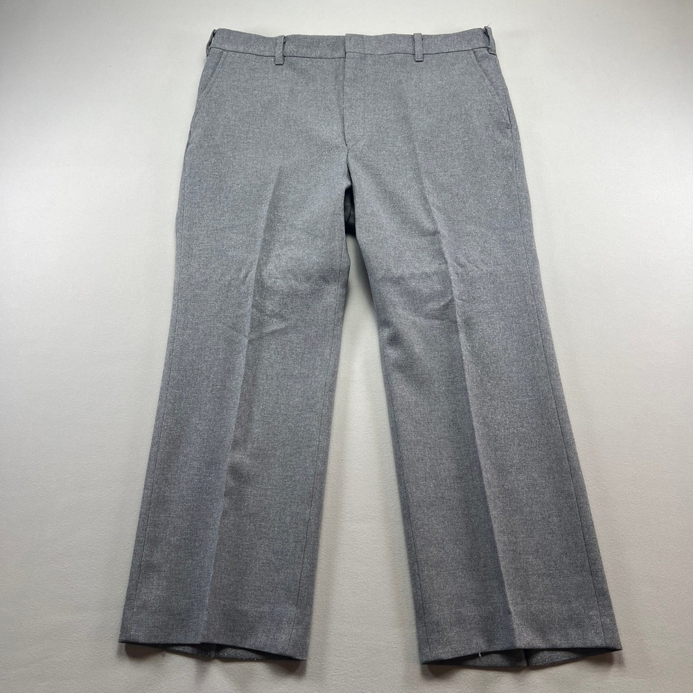 Vintage JCPenney Dress Pants Men's 38W Gray Regular Straight Leg Formal Business
